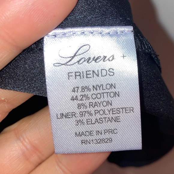 NWT LOVERS + FRIENDS Off the Shoulder Lace Mini Cocktail Dress BLACK SZ: Small - Picture 9 of 13